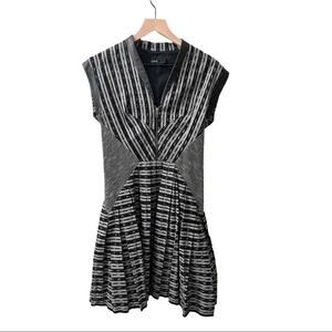 Cut25 Yigal Azrouel Leather Trim Pleated Dress Size 6